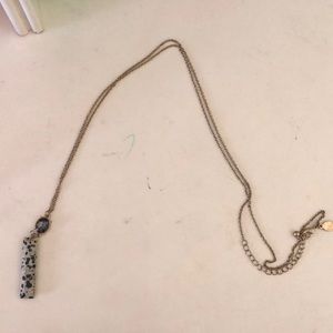 Marble rod necklace with vintage gold chain